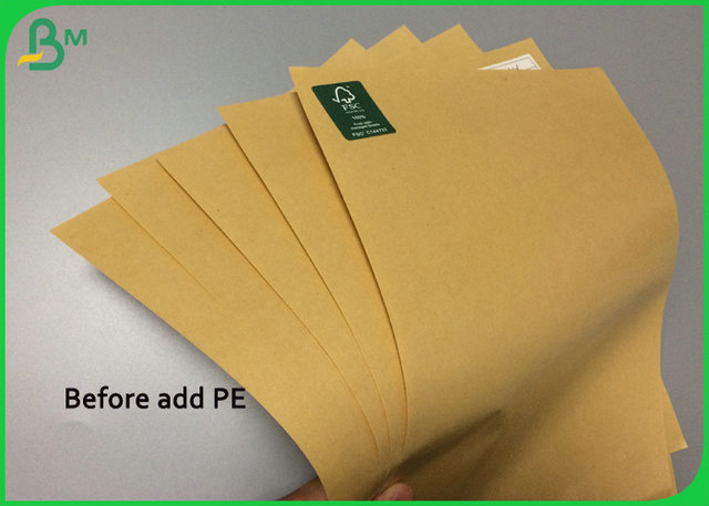 Πολυαιθυλένιο FDA 1 ντυμένο πλευρά έγγραφο PE της Kraft 140g για το τύλιγμα γρήγορου φαγητού