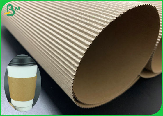 Ανακυκλωμένο καφετί ζαρωμένο χαρτόνι 2ply 3ply για τη συνήθεια μανικιών καφέ που τυπώνεται