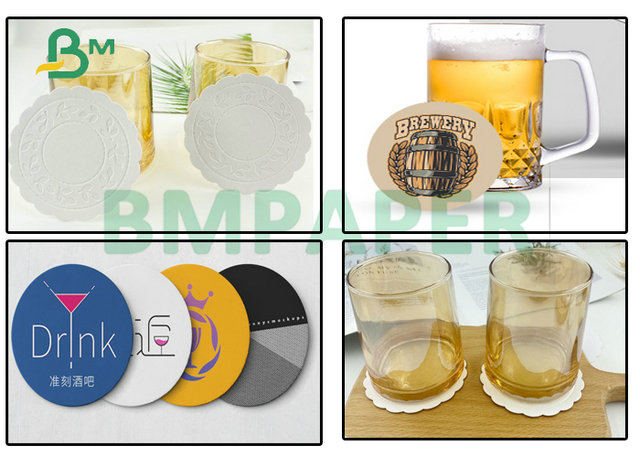 Καθαρό άσπρο 1mm 2mm φύλλο πινάκων Beermat πάχους απορροφητικό για τον ακτοφύλακα ξενοδοχείων