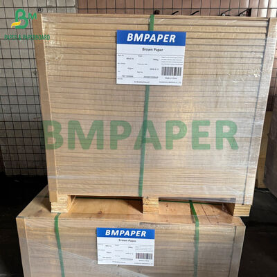 Υψηλή αντοχή 40GSM 60GSM Φυσικό καφέ χαρτί Kraft με γυαλισμένο ριμμένο χαρτί