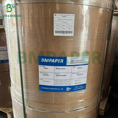 35gm 38gm Τροφική συσκευασία Λευκό λιπαρό χαρτί για σάντουιτς 7 635mm