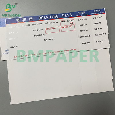 175GSM λευκή κενή κάρτα θερμικό χαρτί διπλή πλάγια εκτύπωση για κάρτα επιβίβασης