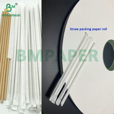 Λευκό χαρτί Kraft 32 mm 24gsm για μεμονωμένες συσκευασίες από άχυρο
