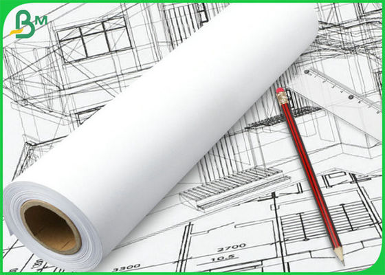 20LB 24" 36" πλάτος x 150ft 2inch Core White Bond Roll Paper για Αρχιτεκτονικό Σχεδιασμό