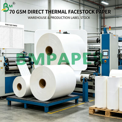 Papel de etiqueta autoadhesivo térmico materia prima rollos jumbo para etiquetas térmicas